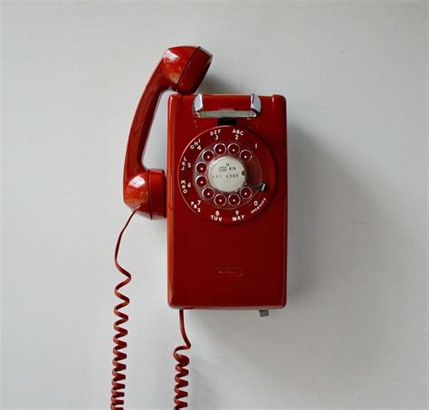 Red wall phone; working rotary dial wall mount telephone | Wall phone, Retro phone, Phones for sale