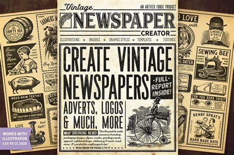 Vintage Newspaper Creator - Illustrator - Design Cuts