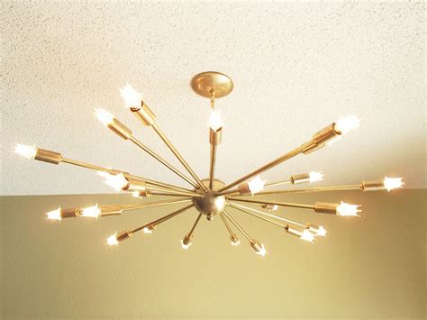 Large 24 Arm Sputnik Light Atomic Mid Century Starburst