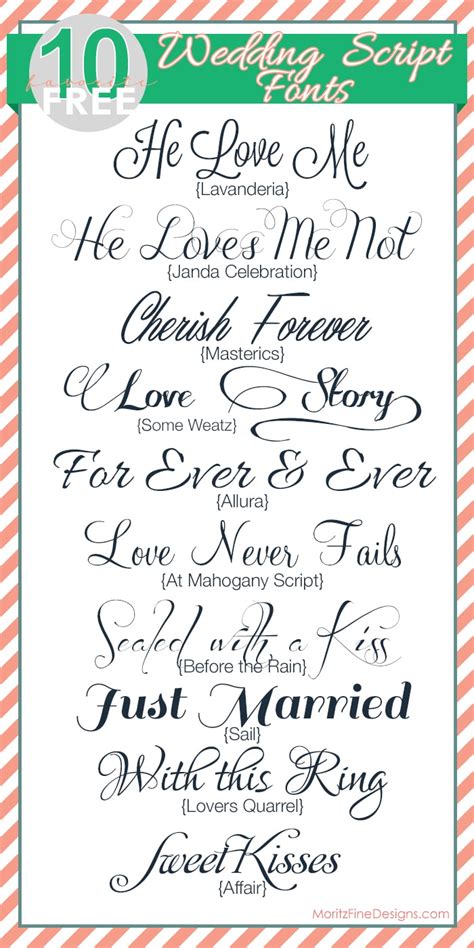 40 Best Wedding Fonts | Moritz Fine Blog Designs