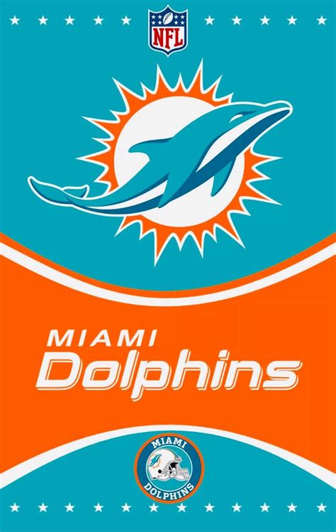 Miami Dolphins Logo on Orange and Blue Background