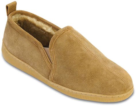 Men's Minnetonka Moccasins Sheepskin Twin Gore Indoor / outdoor Slipper, Tan - 95315, Slippers ...