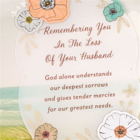 Seashore With Flowers Religious Sympathy Card for Loss of Husband ...