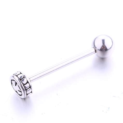 16G tongue piercing jewelry stainless steel tongue ring tongue stud man ...