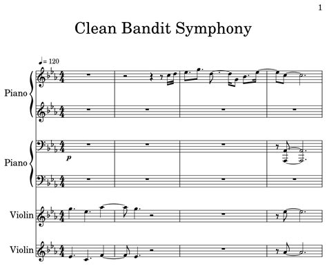 Clean Bandit Symphony - Sheet music for Piano, Violin