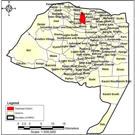 Abuja Municipal area council showing Gwarinpa District | Download ...