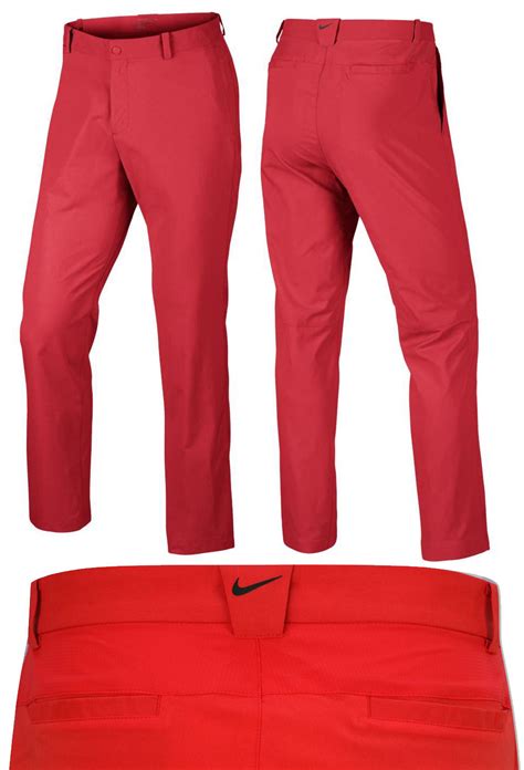 Nike Golf Dri Fit Modern Tech Pants Mens Golf Trousers - RED ALL SIZES ...