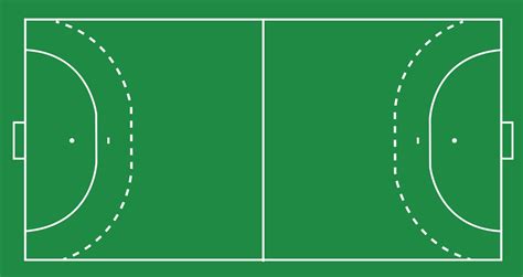 Handball field with line template. flat style. Green field Handball grass. Handball field markup ...