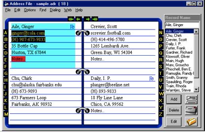 Address Book Software Program for Microsoft Windows