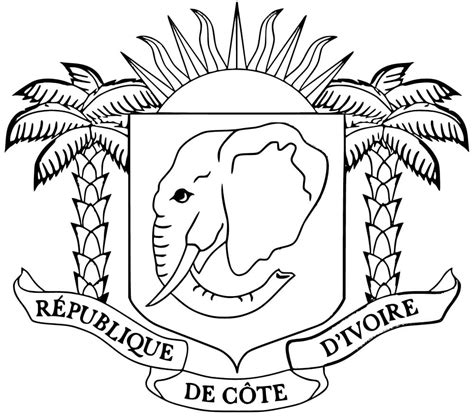 Coloriage Armoiries de la Côte d'Ivoire - télécharger et imprimer gratuit sur ColoriageEnfant.Com