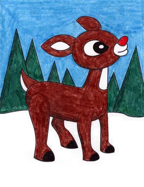 How to Draw Rudolph · Art Projects for Kids