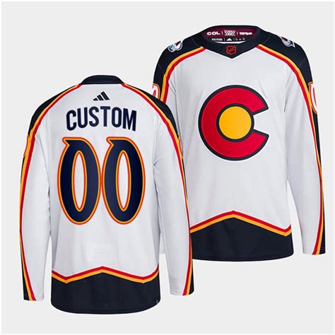 Custom Colorado Avalanche White 2022-23 Reverse Retro Stitched Jersey ...