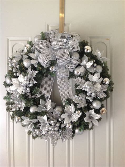 Silver Christmas Wreath | Christmas or Winter Wreaths / Swags | Pinte…