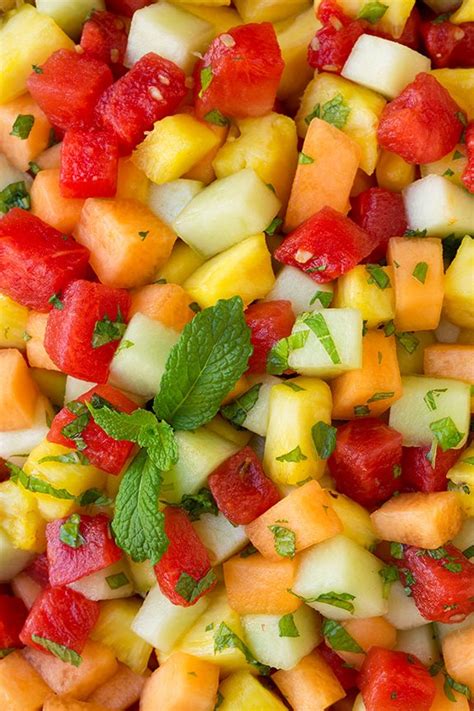 Melon Pineapple Fruit Salad with Honey-Lime Dressing - Cooking Classy