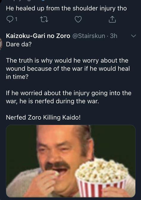 Facts or Not? Is Zoro injury affecting him in the war because he is worried it will? : r/MemePiece