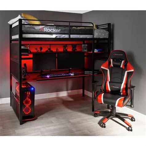 Buy X Rocker Battle Bunk Gaming Bed with XL Gaming Desk - Black | Kids beds | Argos in 2021 ...