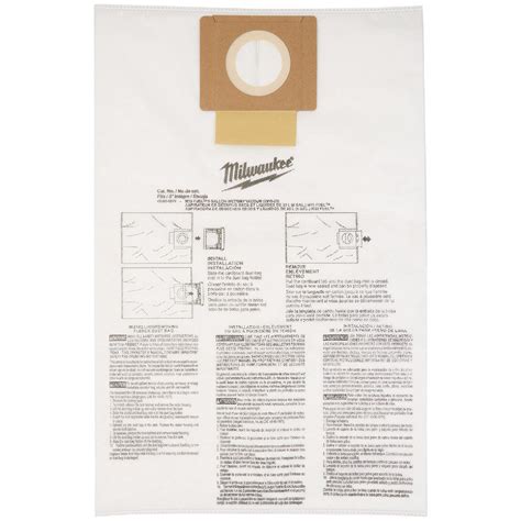 Milwaukee 6 Gal. Fleece Dust Vacuum Bag (5-Pack) | Do it Best