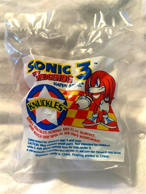 Sonic 3 The Hedgehog "KNUCKLES" McDonalds Happy Meal Toy Sealed 1993 ...