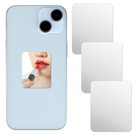 Amazon.com: 3 PCS Mirror Decal for Phone Mirror Sticker Rectangle Mirror Smartphone Charm Phone ...