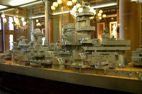 Model of Battleship USS Iowa in hallway of Iowa State Capitol. Des ...