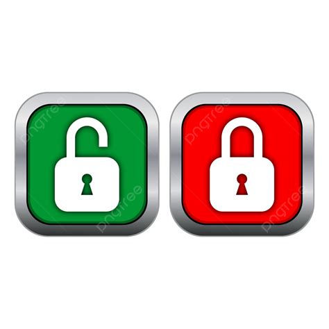 Red Green Lock Unlock Button Design With 3d Style, Lock Button, Unlock Button, Lock Icon PNG and ...