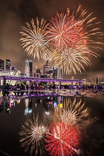 Marina Bay Fireworks in Reflection | Fireworks, Beautiful world, Fireworks display