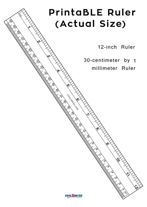 Printable Ruler: 12-Inch Actual Size | Cool2Bkids - Printable Ruler Actual Size