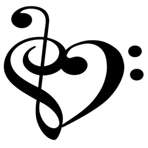 Treble Clef Bass Clef Heart Tattoo - ClipArt Best