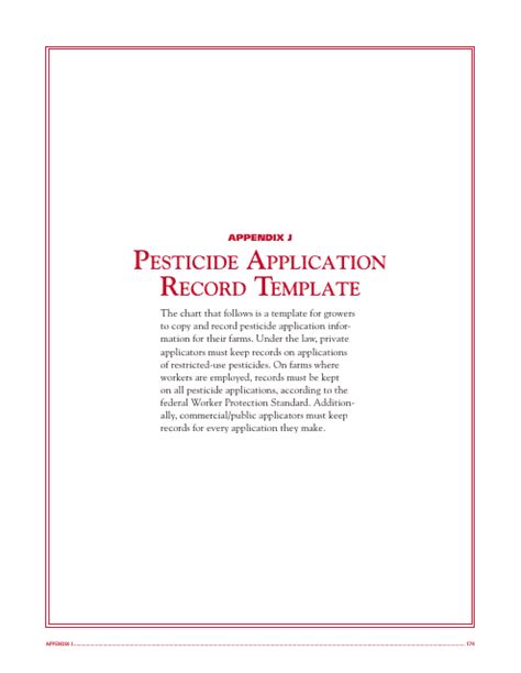 Pesticide Application Record Template Download Printable PDF | Templateroller