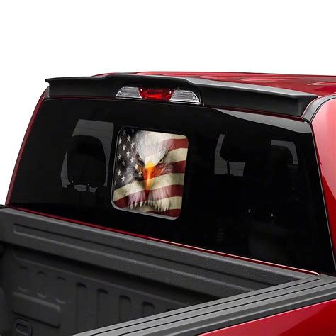 Buy Trucks Sliding Rear Windows Decals Bald Eagle American Rear Window Tint Graphic Perforated ...