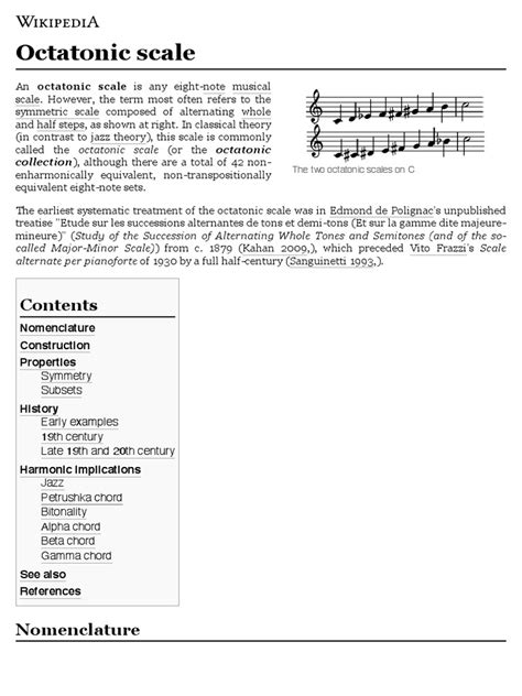 Octatonic Scale - Wikipedia | PDF | Pitch (Music) | Musical Compositions