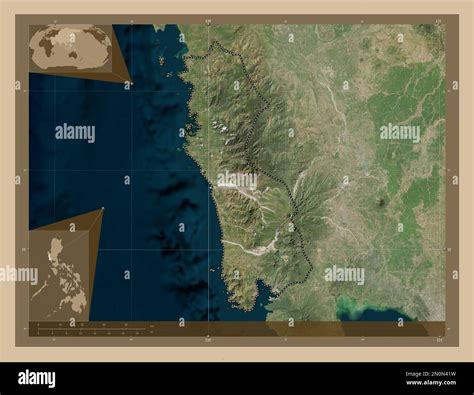 Zambales, province of Philippines. Low resolution satellite map. Corner ...