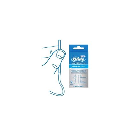 Glide Threader Floss 30-Count Single-Use Packets - Pack of 4 | Dental ...