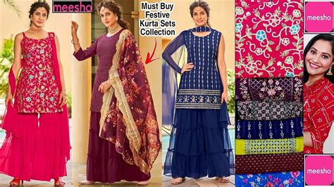 👗Meesho Kurtis/Kurta Sets Haul Start Rs.658|😍Meesho Kurti, Sharara ...