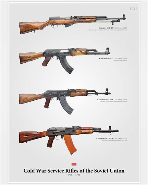 Service Rifles of the Soviet Union (Cold War Era) [2728x3400] : r/MilitaryPorn