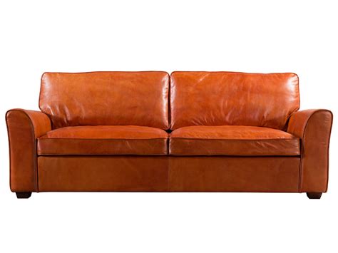 Antique Tan Leather Sofa Set