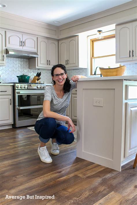 DIY Cabinet End Panels with Shaker Style Trim - Average But Inspired