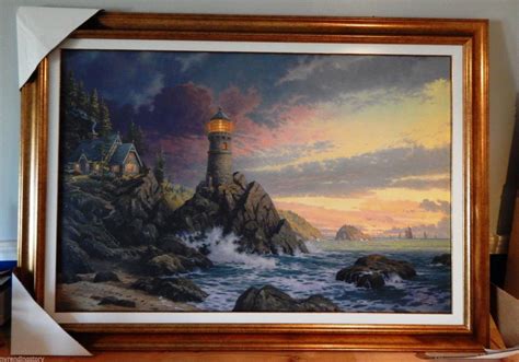 Thomas Kinkade The Rock of Salvation 24x36 Canvas Framed Litho Master Highlights | #1783021639