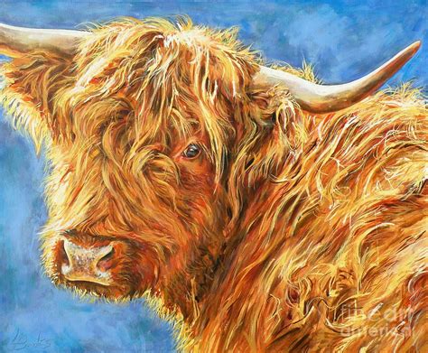 Looking Back in Sunlight by Leigh Banks | Highland cow art, Canvas art ...