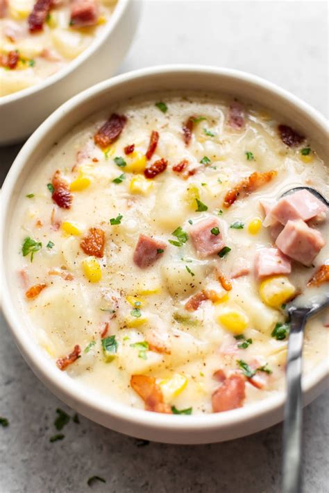 The BEST ham and corn chowder! This recipe is incredibly flavorful and ...