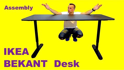 IKEA BEKANT Desk Assembly / Hight adjustable seating Ikea Desk (non-motorised) - YouTube
