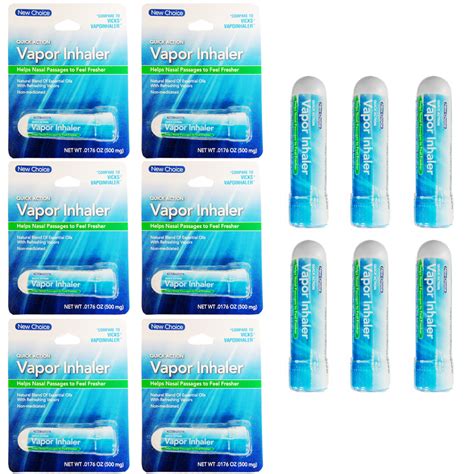 6 X Vapor Inhaler Sinus Nasal Decongestant Allergy Mucus Relief ...