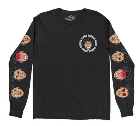 NLE Choppa Merch Mood Swings Long Sleeve Black T-Shirt | WHAT’S ON THE STAR?