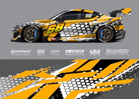 Premium Vector | Livery design for race car