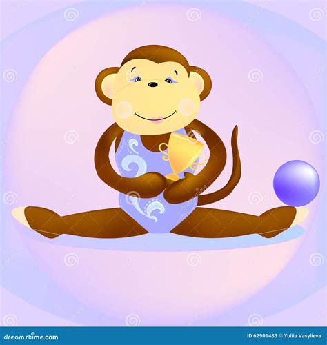 Monkey gymnast stock vector. Illustration of monkey, primate - 62901483