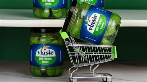 These Vlasic pickle-scented candles look just like real jars of pickles