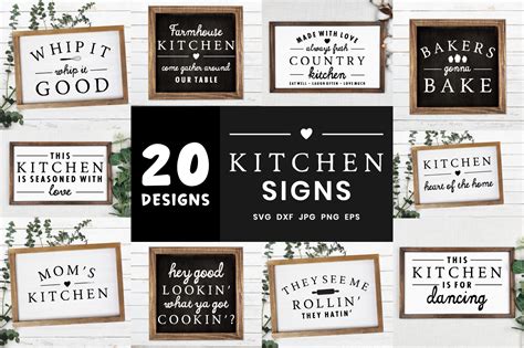 Farmhouse Kitchen Signs Bundle | Home Decor Signs Bundle Graphic by ...