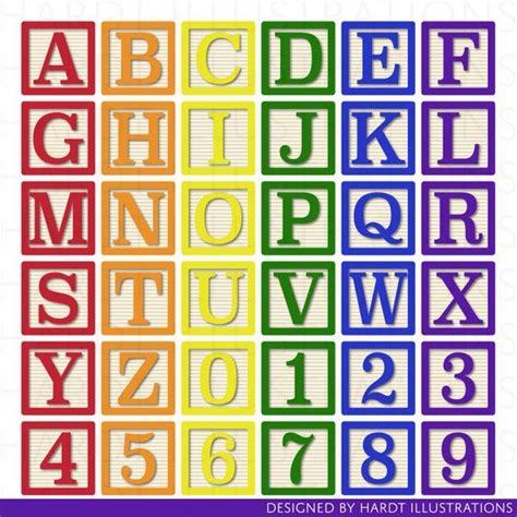 Rainbow Alphabet Blocks Clipart, Alphabet Clip Art, ABC Letters Clipart ...