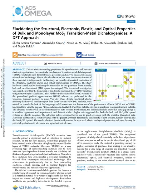 (PDF) Elucidating the Structural, Electronic, Elastic, and Optical Properties of Bulk and ...