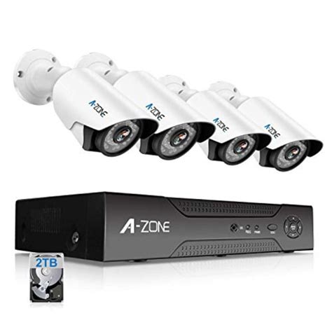 A-ZONE Security Camera System 4 Channel 1080P DVR 4 x 960P HD Waterproof Night Vision Indoor ...